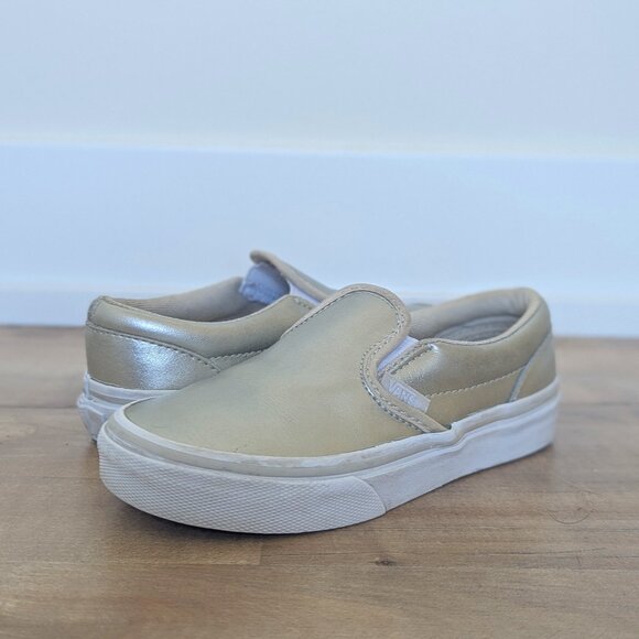 VANS Classic Leather Metallic Slip-Ons - Size 12 Little Kid - Picture 2 of 8